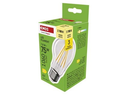 LED žiarovka Filament A60 / E27 / 7,8 W (75 W) / 1060 lm / Teplá biela - ZF5D52