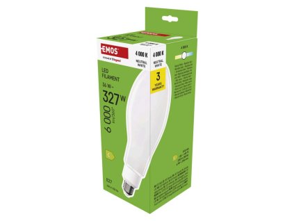 LED žiarovka Filament ED90 / E27 / 36 W (327 W) / 6 000 lm / neutrálna biela - ZF5751