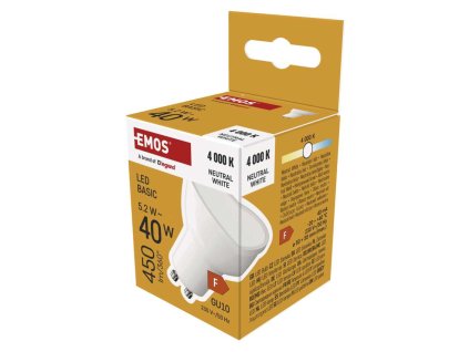 LED žiarovka Basic MR16 / GU10 / 5,2 W (40 W) / 450 lm / Neutrálna biela - ZL8F23