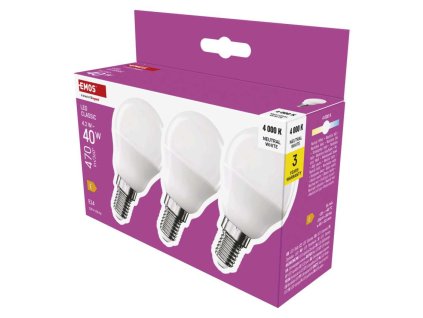 LED žiarovka Classic Mini Globe / E14 / 4,2 W (40 W) / 470 lm / Neutrálna biela - ZQ1E23.3