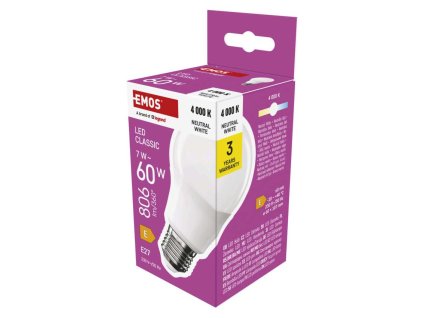 LED žiarovka Classic A60 / E27 / 7 W (60 W) / 806 lm / Neutrálna biela - ZQ5E43