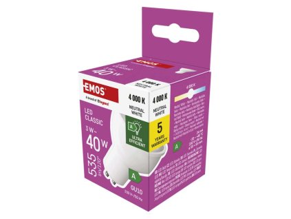 LED žiarovka Classic MR16 A CLASS/ GU10 / 3 W (40 W) / 535 lm / Neutrálna biela - ZQ8338