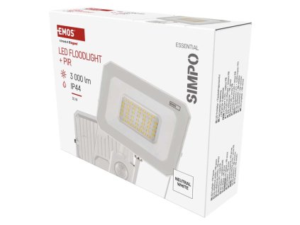 LED reflektor SIMPO, 30W, PIR, neutrálna biela - ZS2333W