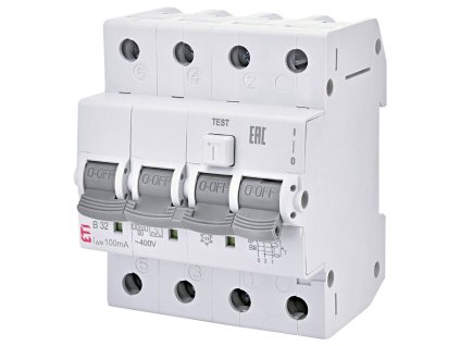 Prúdový chránič s ističom ETI KZS-4M 3P+N B16 30mA Typ A