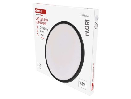 LED prisadené svietidlo FLORI okrúhle, čierné, 22W, neutrálna biela - ZM1405