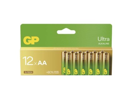 Alkalická batéria GP Ultra LR6 (AA), 12 ks - B0222F