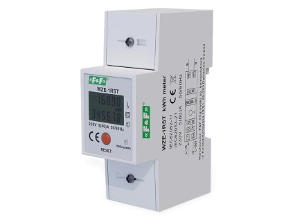 Jednofázový digitálny elektromer WZE-1RST - 80A - s nulovateľným počítadlom