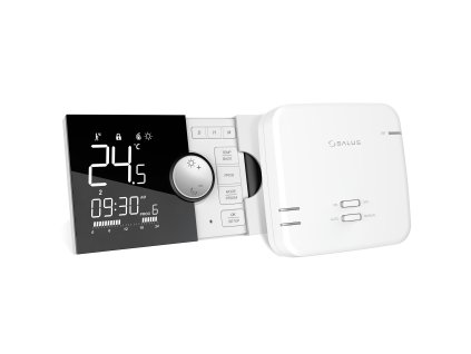 SALUS 091PRO-RF bezdrôtový termostat so stojanom a prijímačom.