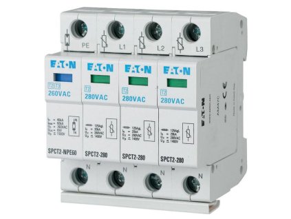 EATON SPCT2-280-3+NPE zvodič prepätia typ 2 do rozvádzača, 4-modulový.