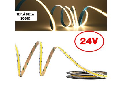 Detail COB LED pásu ELWATT ELW-215 24V 3000K bez viditeľných bodov