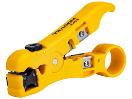 Odizolovacie náradie Tracon RJCS pre UTP a koaxiálne káble s nastaviteľnou čepeľou.