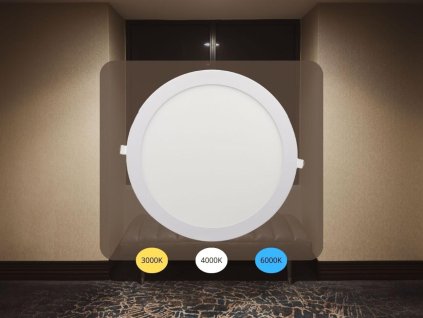 LED vsadený panel NEDES 24W okrúhly biely CCT hliníkový