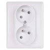 Zásuvka dvojnásobná, biela - A6001.1