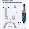 Koncový spínač s bočnou kladkou a nastaviteľnou dĺžkou páky 20-90mm