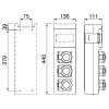 Zásuvková rozvodnica Block - 632 - 4x zásuvka - rozmer