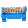 Modrý rozbočovací mostík N-7CZ so 7 svorkami na DIN lištu