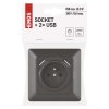 Zásuvka s USB 2,1A max., antracit - A6000.2_5