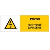 Samolepka Pozor elektrické zariadenie s rozmerom 105x35mm