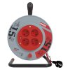 Predlžovací kábel na bubne 15 m / 4 zásuvky / červený / PVC / 230 V / 1 mm2 - P194151_1