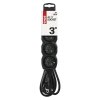 Predlžovací kábel 3 m / 4 zásuvky / čierny / PVC / 1 mm2 - PC0413_4