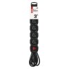 Predlžovací kábel 3 m / 5 zásuviek / s vypínačom / čierny / PVC / 1 mm2 - PC1513_4