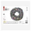 LED vianočný veniec zasnežený, 38 cm, 2x AA, vnútorný, teplá biela, časovač - DCTW06_7