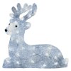 LED vianočný jelenček, 27 cm, vonkajší aj vnútorný, studená biela, časovač - DCFC06