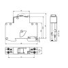 Prúdový chránič s ističom KZS-1M UNI - rozmer