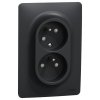 Unica - NU206554 - Dvojzásuvka pootočená 16A 230V, Antracit