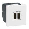 Mosaic Nabíjačka USB-A + USB-C, 5V/3A, 2 moduly, biela - 077592