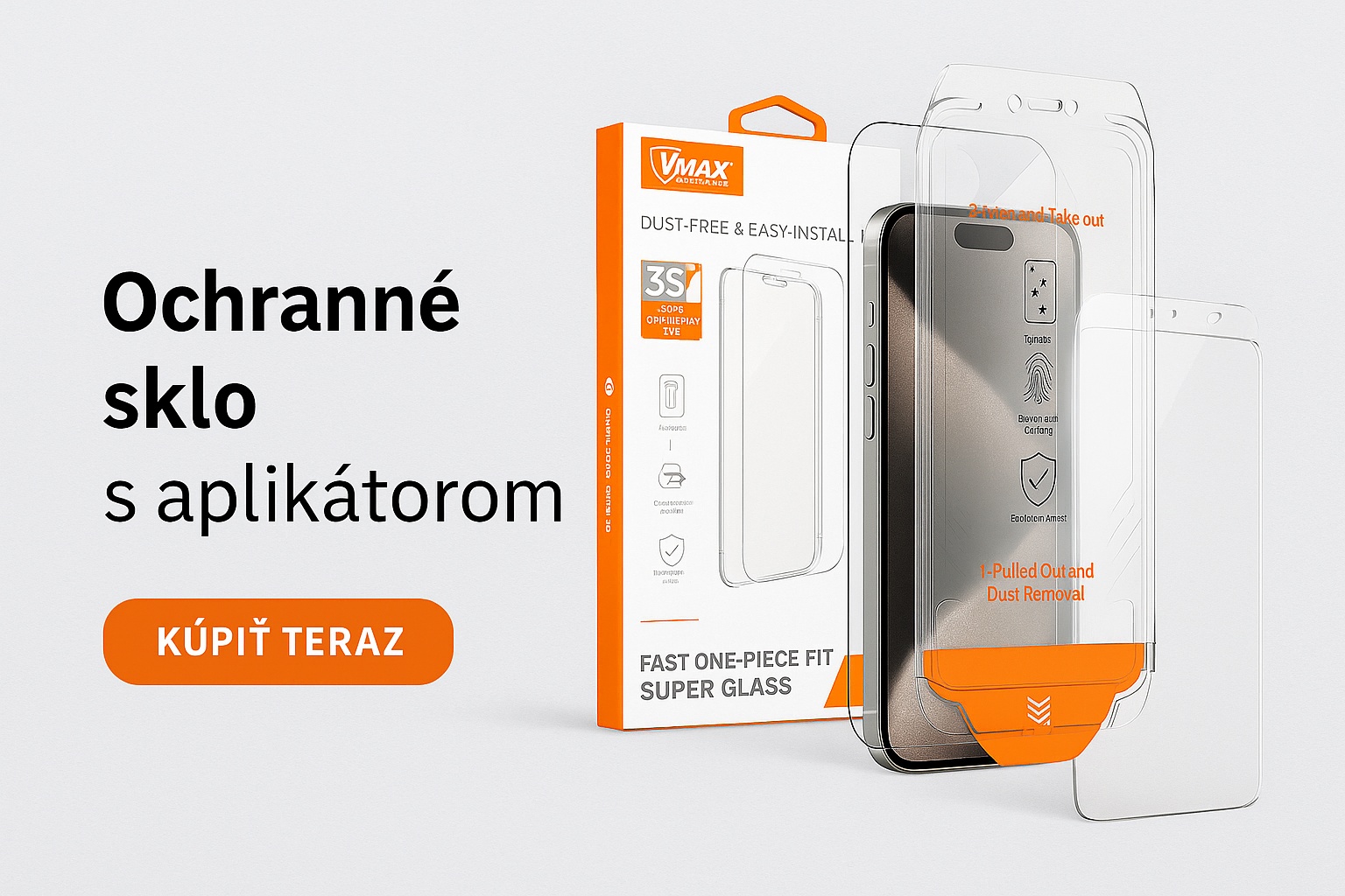 Vmax Ochranné sklá s aplikátorom