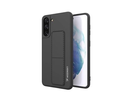 Silikónový kryt s podstavcom na Samsung Galaxy S22 - čierny
