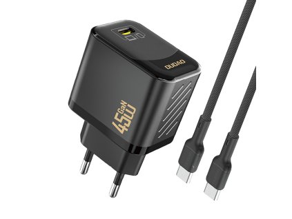 eng pl Dudao A28C 45W GaN Wall Charger USB C Cable Black 195951 1