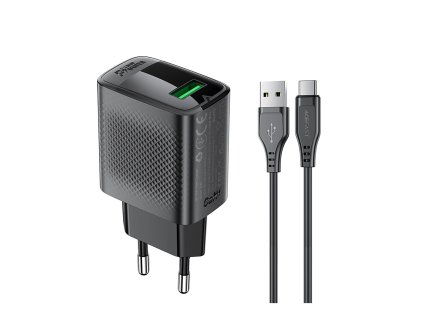 Acefast-A90-nabijacka-18W-USB-A-GaN-cierna-USB-A-USB-C-kabel-1-2m