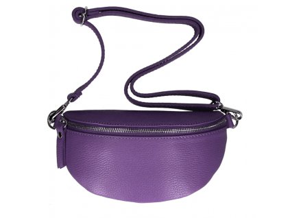 Kožená dámská ledvinka s upravitelným popruhem Jean tmavší fialová