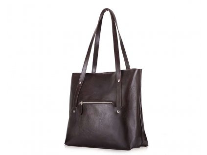 Kožená dámská taška PARISIO vintage; tmavě hnědá