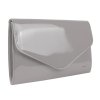 Světle šedá lakovaná společenská listová kabelka; šedá