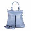 Velká kožená shopper kabelka Borse in Pelle no. 711 modrá, formát A4