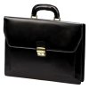 Hladká kožená aktovka Gregorio no. 819-1 černá