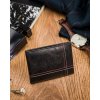 Kožená černá malá tenká peněženka pouze na karty RFID v krabičce