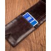 Kožená hnědá malá tenká peněženka pouze na karty RFID v krabičce