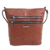 Hnědá crossbody dámská kabelka v kroko designu