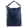 Obrovská tmavě modrá kožená dámská kabelka / pytel