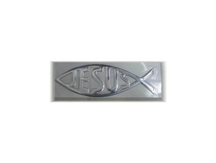 3D samolepka ryba JESUS.  Velikost 15x5cm.