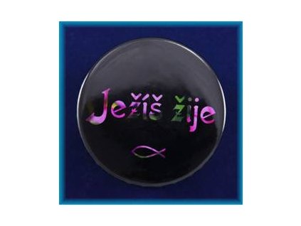 Magnetek s textem-prům.5cm-Ježíš žije