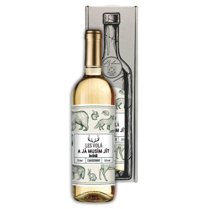 Dárkové bílé víno 0,75 l pro myslivce