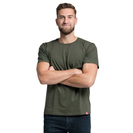 CityZen Agen Dark khaki Pánské triko krátký rukáv