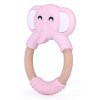 483 2 elpinio drevene kousatko se silikonovym slonem ruzove