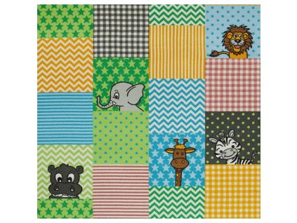 Dětský metrážový koberec Animals new 8650 modrá, Šíře (m) 4.00 (Šíře role 4.00 m)