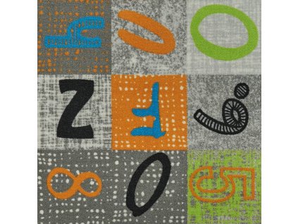 Dětský metrážový koberec Alphabet 150 abeceda, Šíře (m) 4.00 (Šíře role 4.00 m)